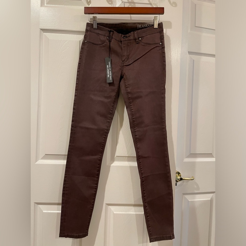 NWT Blank nyc coated low rise skinny pants